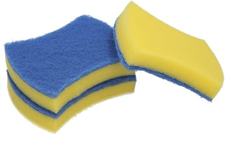 Estropajo azul no raya con esponja. pack 3 unidades.