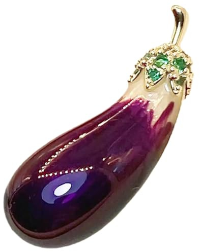 TOYANDONA Spilla di Melanzane in Rame Elegante e Facile da Fissare, Accessorio alla Moda per Giacche e Maglioni, per Feste e Anniversari