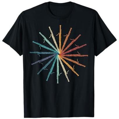 Funny Fagotto Retro Rainbow - Fagotto Player Orchestra Band Maglietta