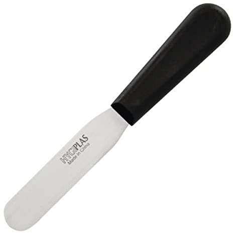 Hygiplas Straight Blade Palette Baking Knife Black, 10.3cm - Spatula for Spreading Icing, Sandwich Fillings D401