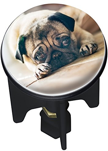 WENKO 21850100 Waschbeckenstöpsel Pluggy Dog Abfluss-Stopfen für alle handelsüblichen Abflüsse, Plastik, Mehrfarbig, 3,9 x 3,9 x 6,5 cm