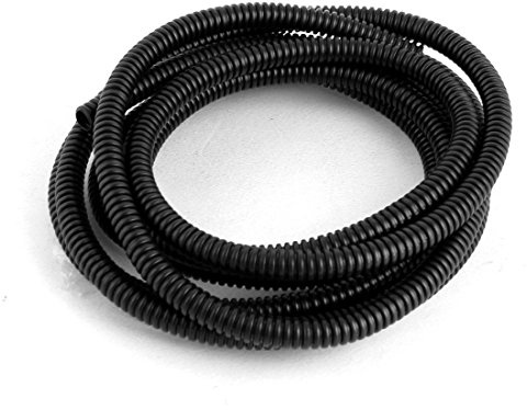 sourcing map 10mm Außen Loch Gewellt Rohrkabel Kabel Schlauch Schlauch Schwarz 2.55M /8.4ft de