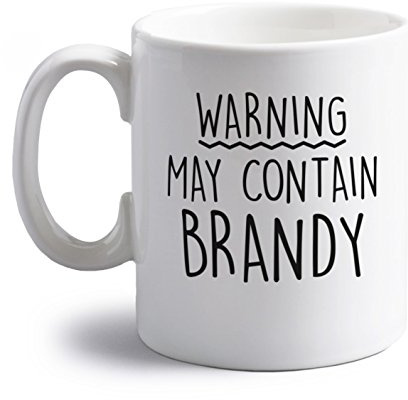Flox Creative Warning may contain brandy 10 oz ceramic mug