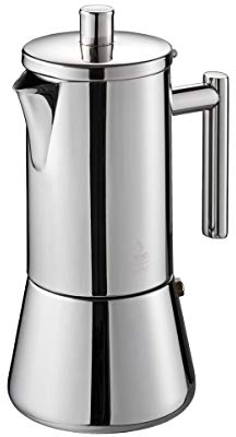 GEFU Espressokocher NANDO für 4 Tassen | Edelstahl-Kocher mit Reduziersieb, Ausgießnase, Induktionsgeeignet | klassischer Kaffeegenuss