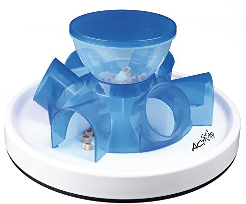 Trixie Tunnel-Futterstation für Katzen, blau/weiß