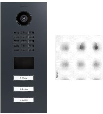 Doorbird - KIT D2103V-RAL7016 + A1061W - portier vidéo IP 3 Sonnettes + Carillon