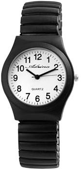 Adrina Armbanduhr Damen Analog Braun Schwarz Großes Ziffernblatt | Damenarmbanduhr arabische Ziffern günstig | Damenuhr Senioren mit Zugarmband – klassisch & bequem viele Farben