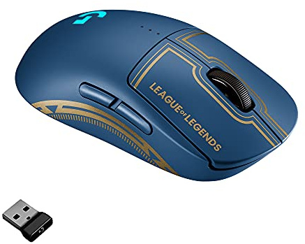 Logitech G PRO Wireless Gaming Mouse - LIGHTSPEED, HERO 25K Sensor, 25,600 DPI, RGB, 4-8 Programmable Buttons, Ambidextrous, Official League of Legends Edition - Blue