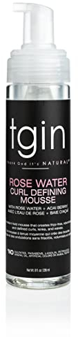 tgin Mousse Définissante à l'Eau de Rose pour Cheveux Naturels - Boucles - Ondulations - Faible Porosité - Cheveux Fins