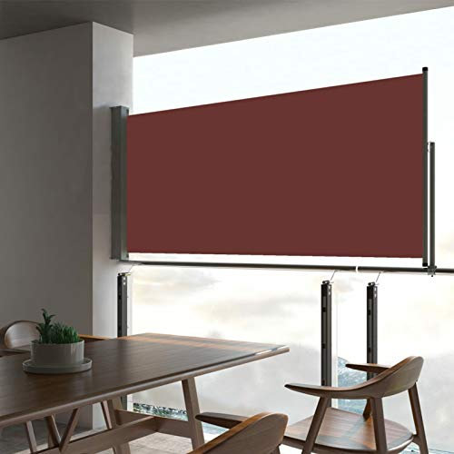 Goliraya Toldo Lateral Retráctil Toldo para Jardín Patio Balcón Marrón 60x300 cm