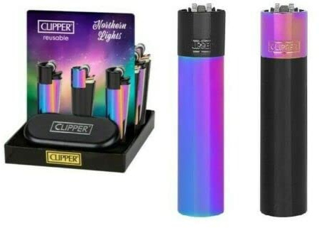 Clipper Metal Flint Lighter, Refillable, with Free Tin Box Gift Set, Pack of 1 (NORTHEN LIGHTS)