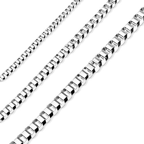 Paula & Fritz® Hals-Kette Damen Edelstahl Silber Gold Schwarz viele Längen und Breiten Herren-Kette Hals-Schmuck Venezianerkette Frauen Männer-Ketten