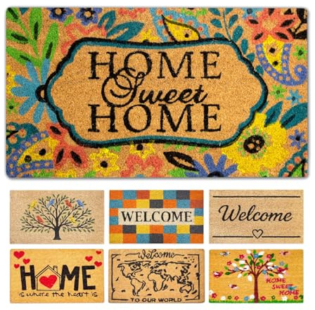 LUA VIKA Coir Doormat - Welcome home - 40x70 cm - Outdoor Door mat - Front Door mat outside - Doormats outside