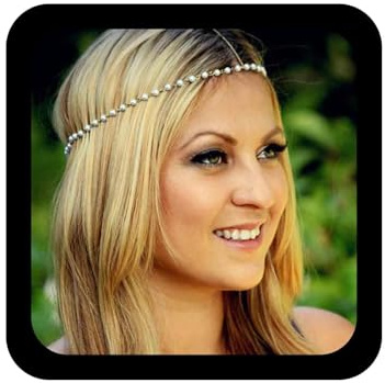 Inilbran Bohème Perlenkopfkette Silber Perlen Haarkette Stirnband Hochzeit Kopfteil Gyspy Kopfschmuck Hochzeit Haarschmuck Für Frauen Und Mädchen
