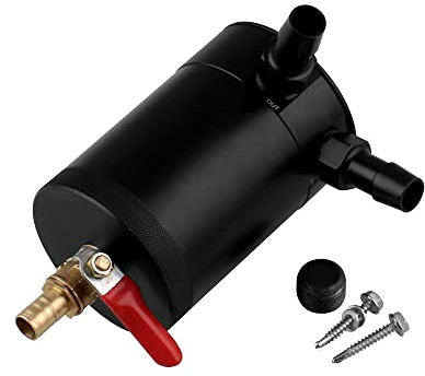 Riloer Recupero dell'olio di scarico a due fori Tubo di scarico a doppio flusso Pentola dell'olio + Valvola di scarico, Kit serbatoio di raccolta dell'olio con capacità 5 OZ / 150 ML
