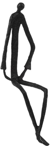 Abstrakte Figuren Skulptur aus Eisen, Schwarz, für Zuhause | Sitzende Personenform, Kreative Gestaltung, Geeignet für Schreibtisch und Büro