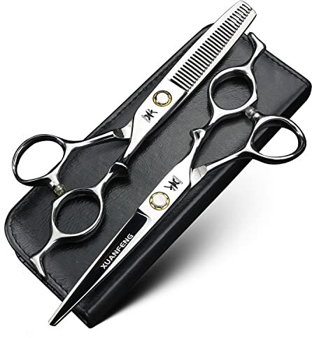 Ciseaux à cheveux professionnels en acier JP440C - 6 pouces - Ciseaux de coupe de cheveux et ciseaux à effiler - Outil de modelage de cheveux