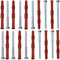AERZETIX - C65002 - Set di 10 tasselli 10x120mm per mattoni forati/cemento cellulare + 10 viti Ø7x120mm a testa esagonale - in nylon/metallo - fissaggio materiali cavi lavoro costruzione perforazione