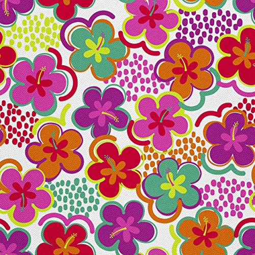 HEKO PANELS Stoff Oxford wasserdicht, Blumen Hippie, 1 Meter 155 x 100 cm | Dekostoffe zum Nähen und Handwerken, blickdichte Möbelstoffe, Nähstoffe DIY, als Meterware erhältlich