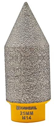 HIGHDRIL Diamant Fasenfräser - Diamant Senkfräser mit M14-Gewinde für 25mm(1) Lochvergrößerung Formgebung Trimmen in Porzellan, Keramik, Fliesen, Granit, Marmor, Quarz