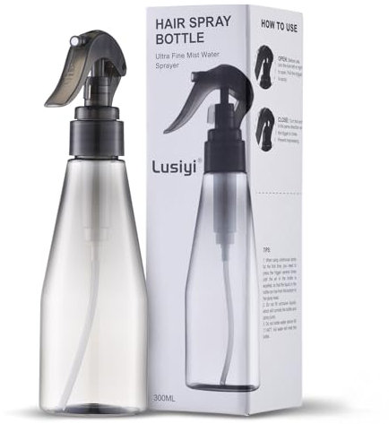 Grehge us Spray Bottle for Hair (10 oz) Atomizer Sprayer, Fine Mist Mister (Black, 300ml)