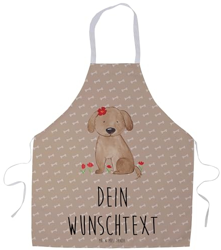Mr. & Mrs. Panda Personalisierte Kochschürze Hund Dame - Geschenke, Hundeliebe, Liebenswert, Hunde, Mit Wunschtext, Liebe, Verliebt, Kinderschürze Personalisiert, Pflegeleichte Schürze Namen, Sprüche
