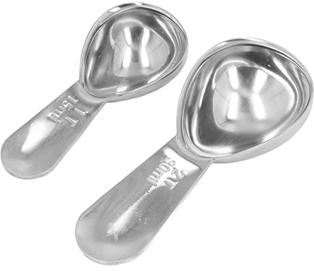 Juego de 2 cucharas medidoras de café molido de acero inoxidable 304 con escala