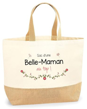 Planetee Sac Belle-Maman au top | Cabas de Plage Courses Idée Cadeau Femme Fête des Mères