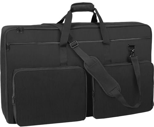 VEVOR Bolsa Acolchada para Mezclador de DJ, Tela Oxford 1200D, Bolsa de Transporte para Equipo de DJ con Bolsillo de Almacenamiento, Correa de Hombro Extraíble, 830 x 220 x 520 mm de Dimensiones