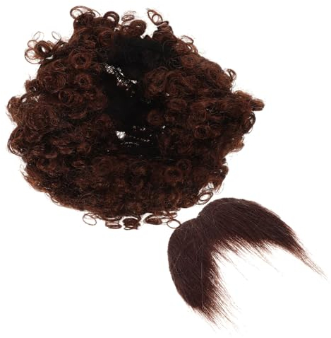 KOMBIUDA Afro-perücke Mit Falschem Bart Für Männer Partyzubehör Cosplay-Requisiten Piratenkostüm-Accessoires Dekorativer Bart Für Themengestaltungen