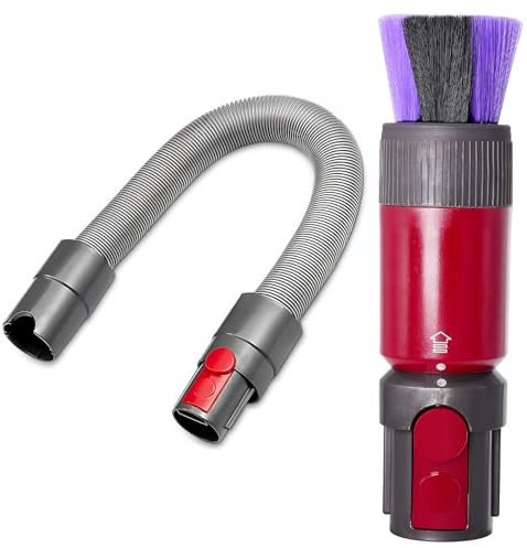 ACCTDLF Dusting Brush + Flexible Extension Hose Compatible with Dyson V15 V7 V8 V11 V10 Vacuum Cleaner,Bristle Dust,Scratch-free Dusting Brush,Replacement for Cordless Vacuum Systems Parts accessories