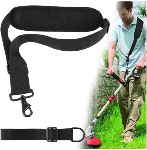 Piriuuo Universal Trimmer Shoulder Strap Weed Eater Strap Weed Eater Harness Easy Release Brush Cutter Harness Weed Wacker Strap Black Blower Strap for EGO String Trimmer Leaf Blower Shrub Trimmer