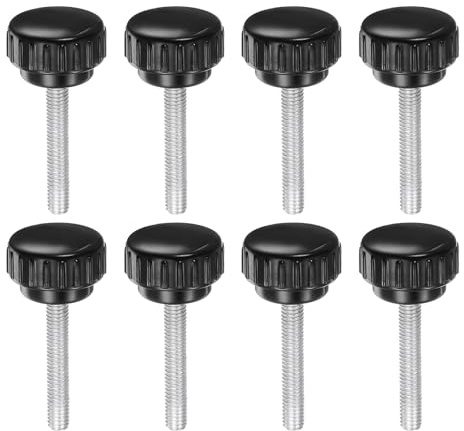 QUARKZMAN 8 Stück Rändelschraube mit Gewinde M6 x 35mm Rundkopfschraube Rundgriffschraube Rundgriffbolzen Klemmknöpfe 25mm Handknöpfe Daumenschrauben Spannschraube für Industrie Maschine
