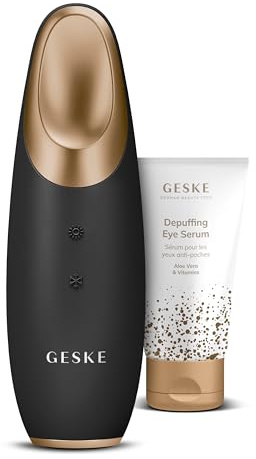 GESKE | Warm & Cool Eye-Energizer 6 in 1 inkl. De-Puffing Eye-Serum | SmartAppGuided All-In-One Augen-Device | Set mit passender Kosmetik-Zugabe | Beauty-Bundle