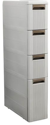 BGFYUSF Schmaler Badezimmer-Aufbewahrungsschrank mit Rollen， wasserdichter mobiler Spind aus Kunststoff， Seitenschrank für Toiletten mit Schubladen， Eckregal-Organizer，18 * 45 * 95.5cm