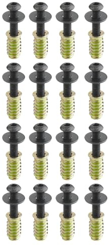 SOTECH Schraubenset 16 Stück M6 x 25 mm | mit Gewindemuffen/Einschraubmuffen M6 x 20 mm und Unterlegscheiben für Tischgestelle, Tischbeine und vieles mehr