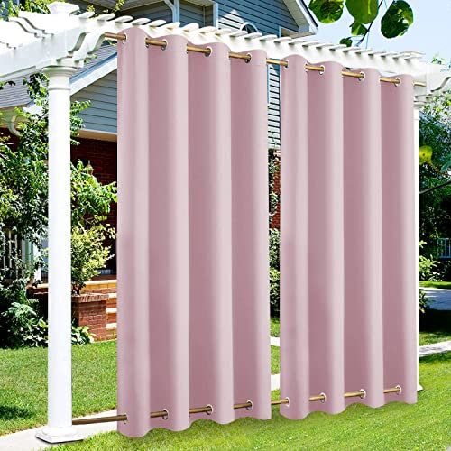 Tenda da esterno impermeabile con isolamento termico, funzione oscurante con doppi occhielli, per giardino, patio, padiglione, pergolato, 300 x 140 cm, rosa