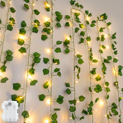 Gcstnn Guirlande lumineuse à LED - 5 m - 50 LED - Vert - Étanche IP65 - Fonctionne avec piles - Avec fonction de minuterie - Pour suspendre des plantes, une chambre, un mur, une décoration de Noël