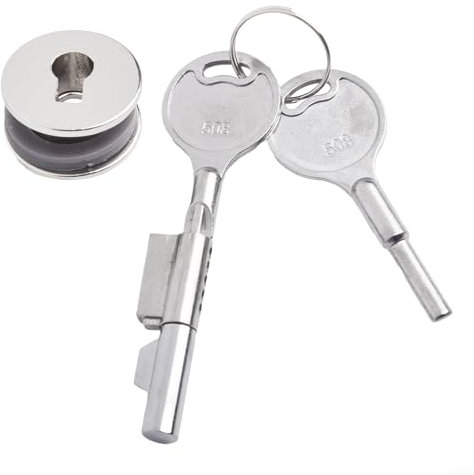 Verrou de sécurité pour porte en verre avec deux clés, parfait pour les présentoirs à bijoux et les armoires