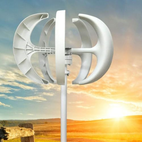 Aerogenerador de Eje Vertical de 600 W, generador sin escobillas de 12 V, 5 aspas, Molino de Viento de Baja Velocidad para Exteriores, generador portátil de energía eólica, Ideal para Uso do