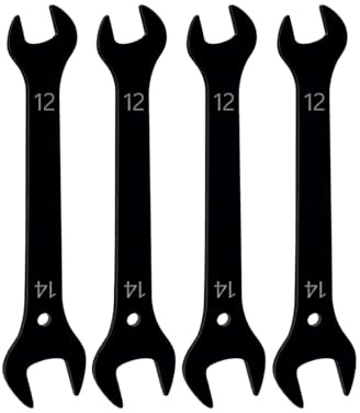 Mandouer 12mm x 14mm Double Open End Spanner, Thin Carbon Steel Wrench | Lightweight and durable, super thin 3mm profile for tight spaces, ideal for motorcycle, workshop and home DIY (4-Piece)
