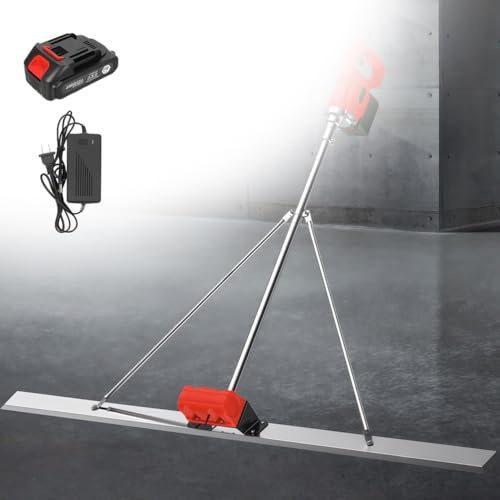 PRMTYUP Massetto Vibrante Senza Fili E Senza Spazzole, Kit Vibrante per Massetto Elettrico con Tavola E Righello di Livellamento, Massetto Vibrante A Batteria,1*Battery,1.8 Meters