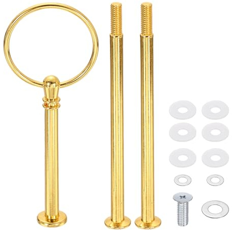 QUARKZMAN Kit Hardware Per Supporto Torte Portavassoi In Lega Di Zinco Oro | 1 Set, Accessori Per Supporto A 3 Piani Per Cupcake, Supporto Per Vassoio Da Dessert E Frutta