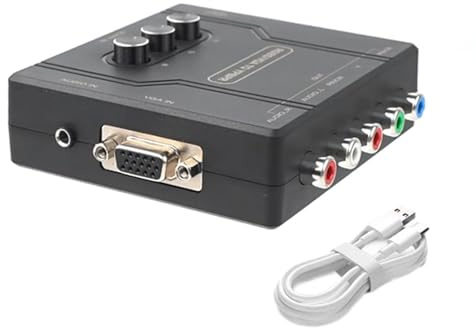 Lodoot RGBS SCART VGA to YPBPR Component Converter Consoles Adapter Supports Single Channel Color for Game Consoles