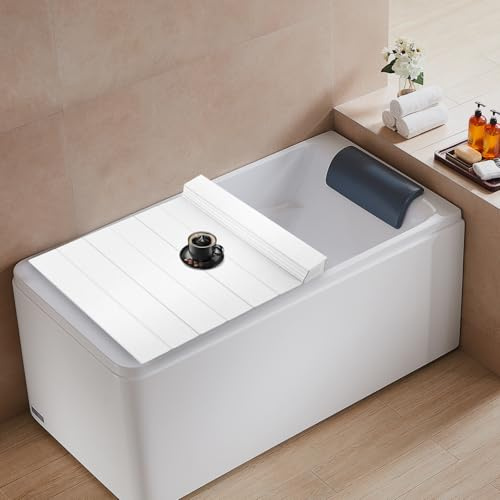 EGBNSY Badewanne Abdeckung, Faltbare Badewanne Brett, 170x75cm Faltbare Badewannenablage, Badewannenabdeckung mit Wasserdicht, Staubdicht, Wärmespeichernd, Badewanne Zubehör für Badezimmer & Spa