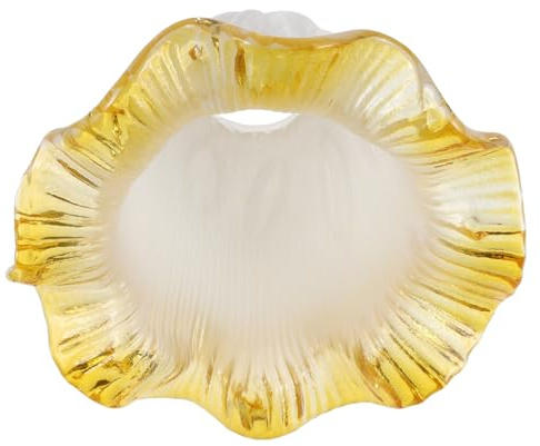 AUTSUPPL Pantalla de Lámpara Vintage de Cristal Bordes de Encaje en Forma de Flor, Base E27, Iluminación Suave y Fácil Instalación para Dormitorio y Decoración Interior
