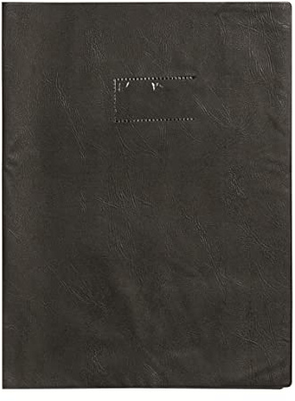 Calligraphe 72207C - Heftumschlag / Heftschoner / Hefthülle Calligraphe mit Feinkörnung und Lederoptik, DIN A4 21x29,7 cm, Etikettenhalter, aus PVC blickdicht und strapazierfähig, Schwarz, 1 Stück