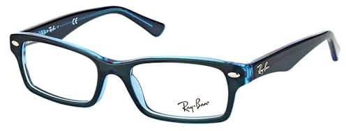 Ray-Ban Junior Kids' RY1530 Rectangular Prescription Eyeglass Frames, Blue On Blue Fluorescent/Demo Lens, 48 mm