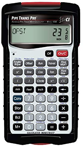 Calculated Industries 4095 Pipe Trades Pro Advanced Pipe Layout and Design Math Calculator Tool for Pipefitters, Steamfitters, Sprinklerfitters and Welders | Built-in Pipe Data for 7 Materials, Silver
