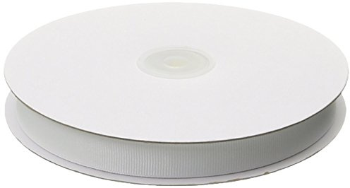Creative Ideas 50-Yard Solid Grosgrain Ribbon, 5/8-Inch, White